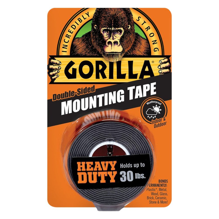 Gorilla Glue - Gorilla Heavy Duty Mounting Tape 30 Lbs Black - 6055002