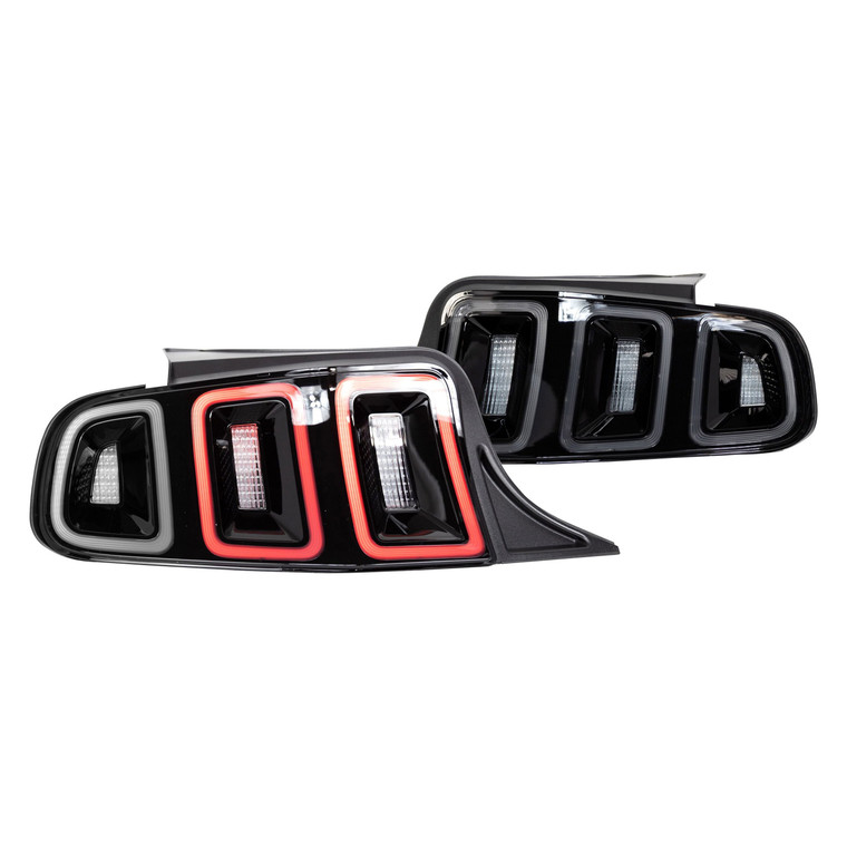 Winjet Automotive - 1523 Ford Mustang  Sequentail Led Tail Lightglossey Black/clear Renegade - CTRNG0678-GBC