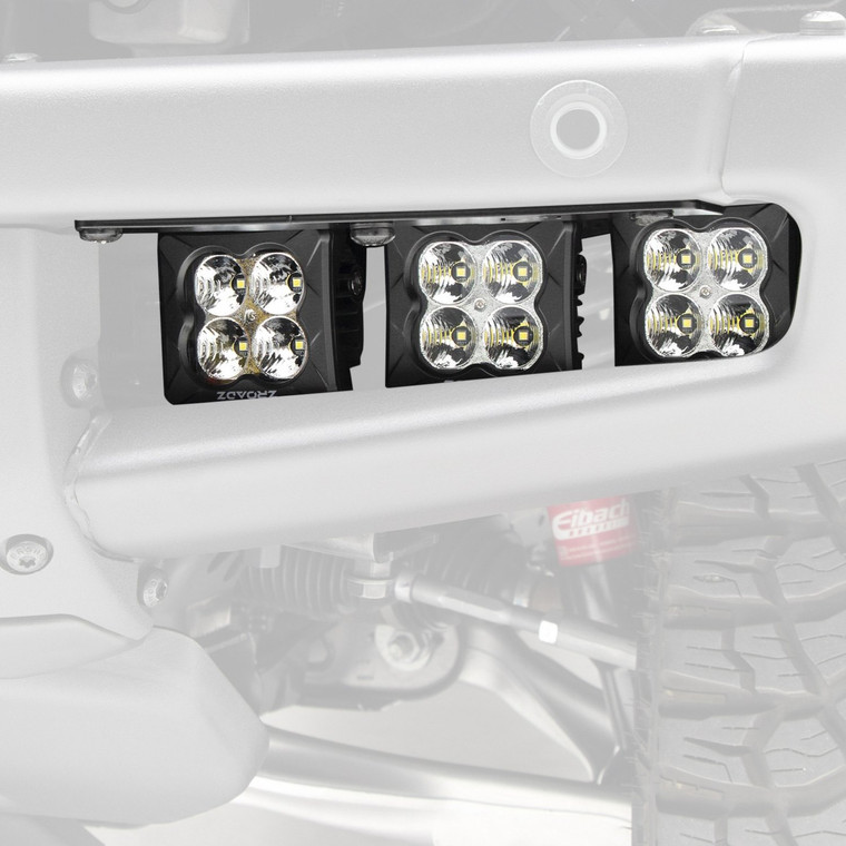 Zroadz - 21c Bronco Front Bumper Oem Fog Led Kit Incl(6)3in Amber Zroadz Led Pod Lights & Universal Harness - Z325401-KITA