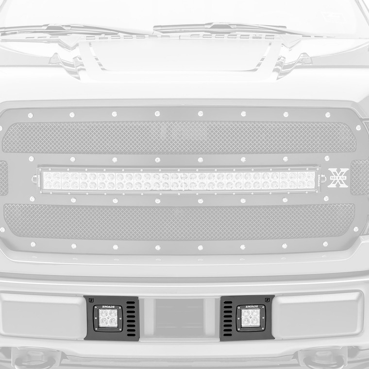 Zroadz - 1820 F150(all)front Bumper Led Light Bar Mount Kitincl(2)3in Cube Led Light/universal Wire Harness - Z325711-KIT