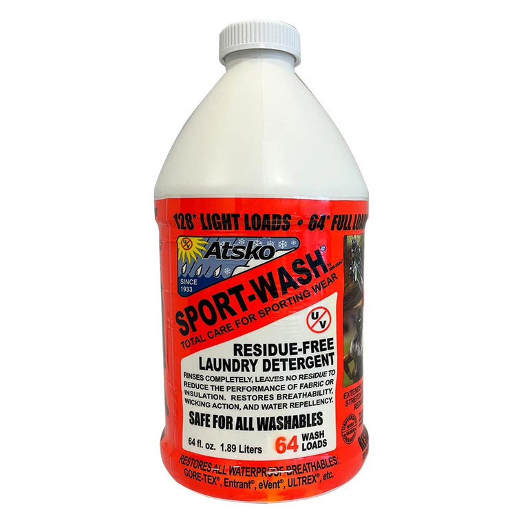 Atsko Sport-Wash Laundry Detergent - 64 Wash Loads (2 Quarts) - 1338Q