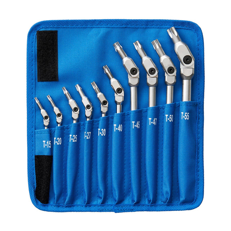 Bondhus Chrome Pivot Head Torx Tipped Wrenches with Storage Pouch (10 Piece) - 22