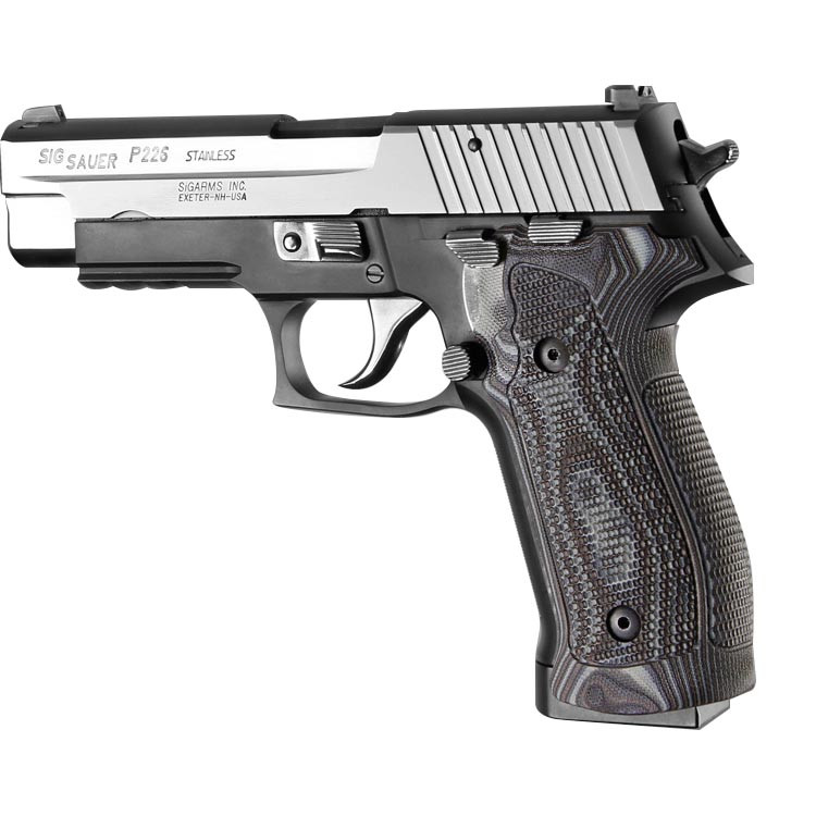 Hogue Piranha Grip Magrip G10 Sig Sauer P226 DA/SA & DAK - G-Mascus (Black/Gray) - 23137
