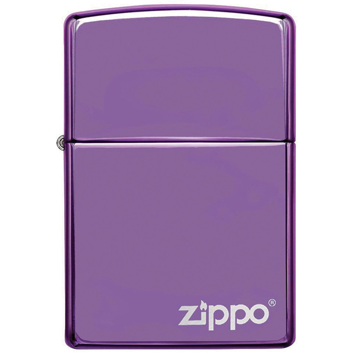Zippo Windproof Lighter Classic High Polish Purple Zippo Logo - 24747ZL