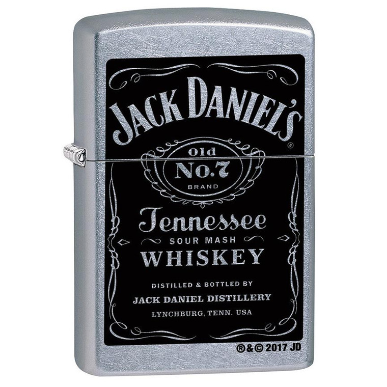 Zippo Windproof Lighter Jack Daniel's Label Street Chrome Finish - 24779