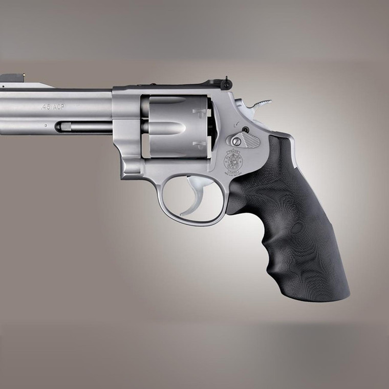 Hogue S&W N-Frame Round Butt Grips Convert Finger Grooves G10 G-Mascus (Solid Black) - 25169