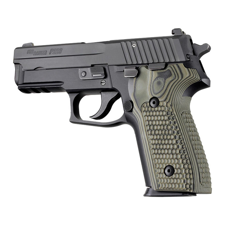 Hogue Sig Sauer P228/P229 Piranha Grips G10 G-Mascus (Green Lava) - 28138