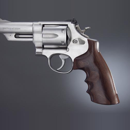 Hogue S&W N-Frame Square Butt Smooth Pau Ferro Wood Grips with Finger Grooves - 29300