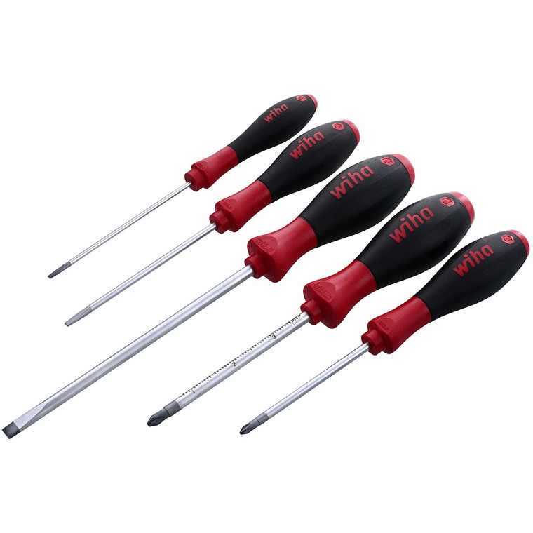 Wiha SoftFinish Slotted/Phillips Screwdriver Set (5 Piece Set) - 30295