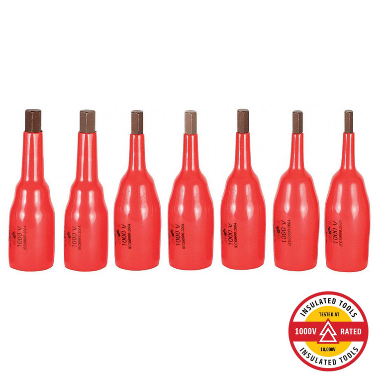 Wiha Insulated Hex Socket Set 3/8" Drive - SAE (7 Piece) - 31890