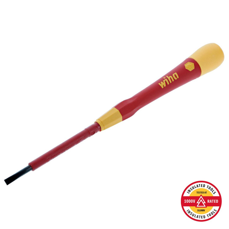 Wiha Precision Insulated PicoFinish Slotted Screwdriver - 3.5mm x 60mm - 32004