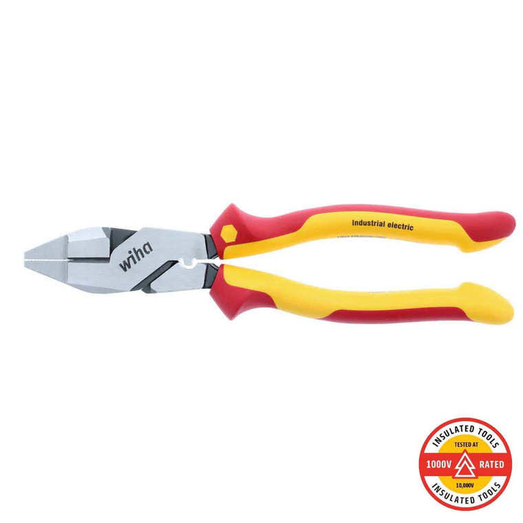 Wiha Insulated Industrial NE Style Linemans Pliers with Crimpers 9.5" - 32948