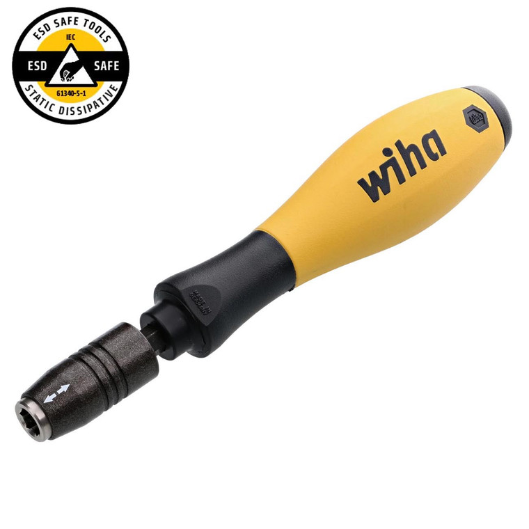Wiha SoftFinish ESD CentroFix Bit Holding Driver 1/4" x 38mm - 38701