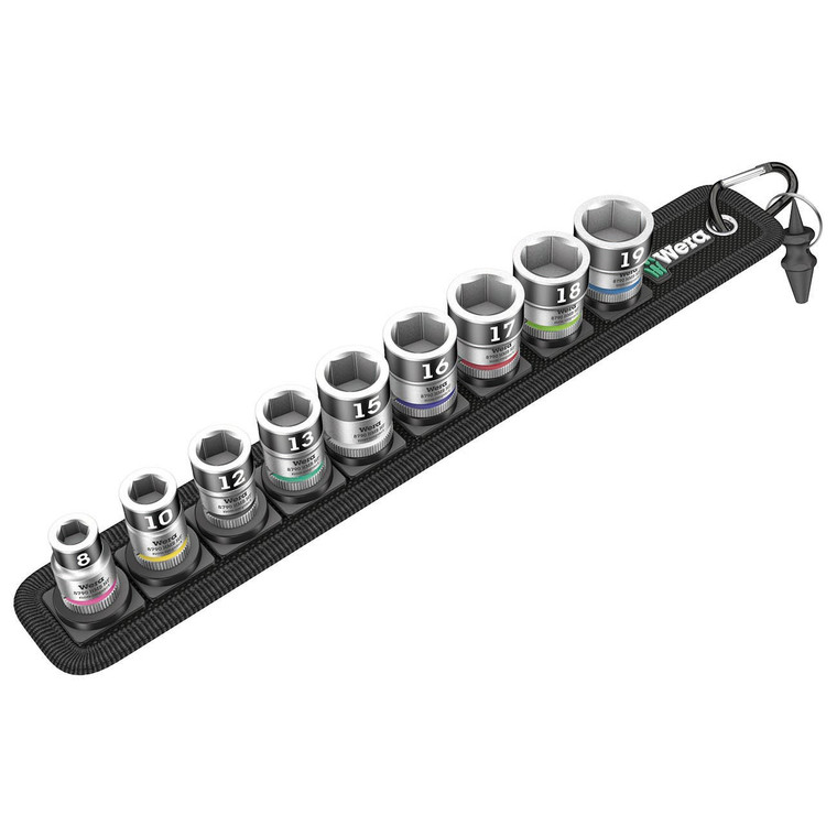 Wera 3/8" Drive Metric Socket Set on Storage Belt (10-Piece Set) - 5003970001