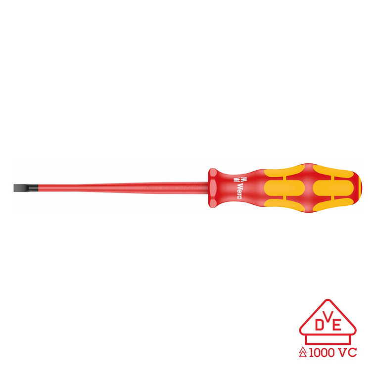 Wera VDE Insulated Screwdriver: Slotted 5.5 x 125mm (Reduced Shaft Diameter) - 5006442001