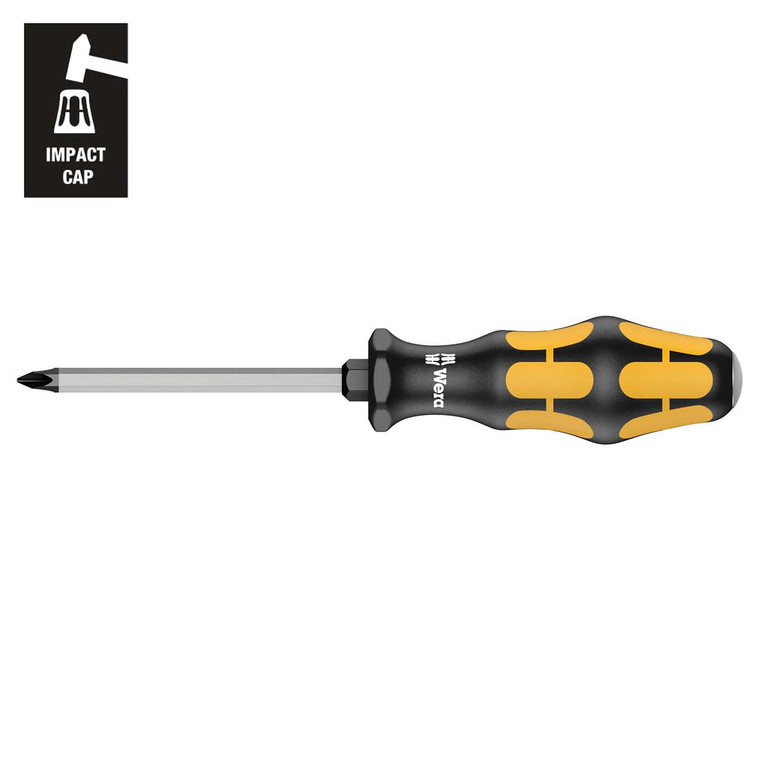 Wera Chiseldriver Screwdriver: Phillips PH #1 x 80mm (with Impact Cap) - 5017005001