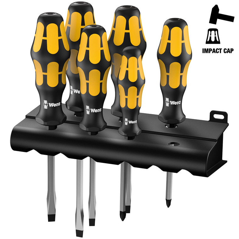 Wera Chiseldriver Screwdriver Set with Rack (6-Piece) - 5018283001