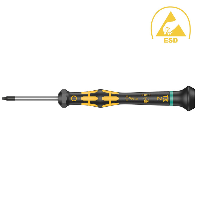 Wera ESD-Safe Micro Screwdriver: Torx TX #2 x 40mm - 5030121001