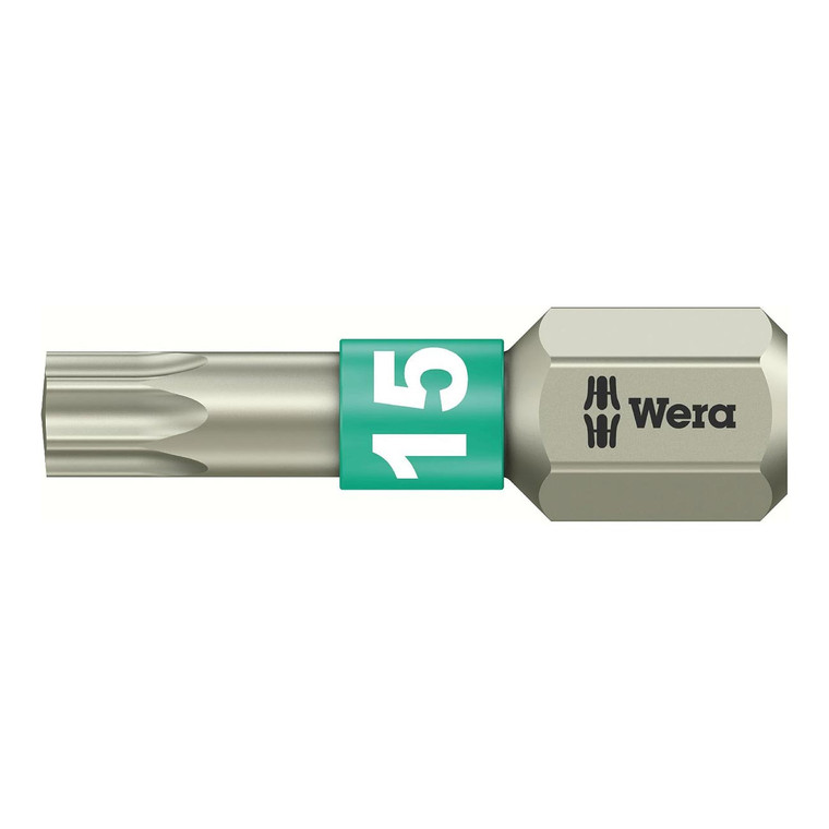Wera 1/4" Drive Stainless Steel TORX Bit: TX #15 x 25mm - 5073621001