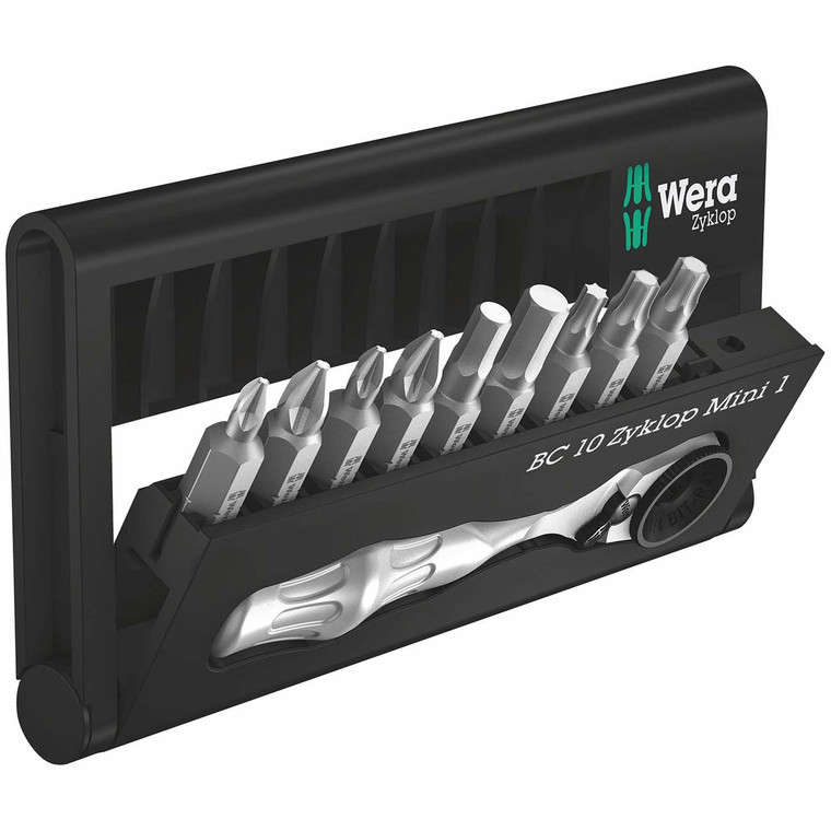 Wera Bit Set and Mini Bit Ratchet (10 Pieces) - 05 073645 001