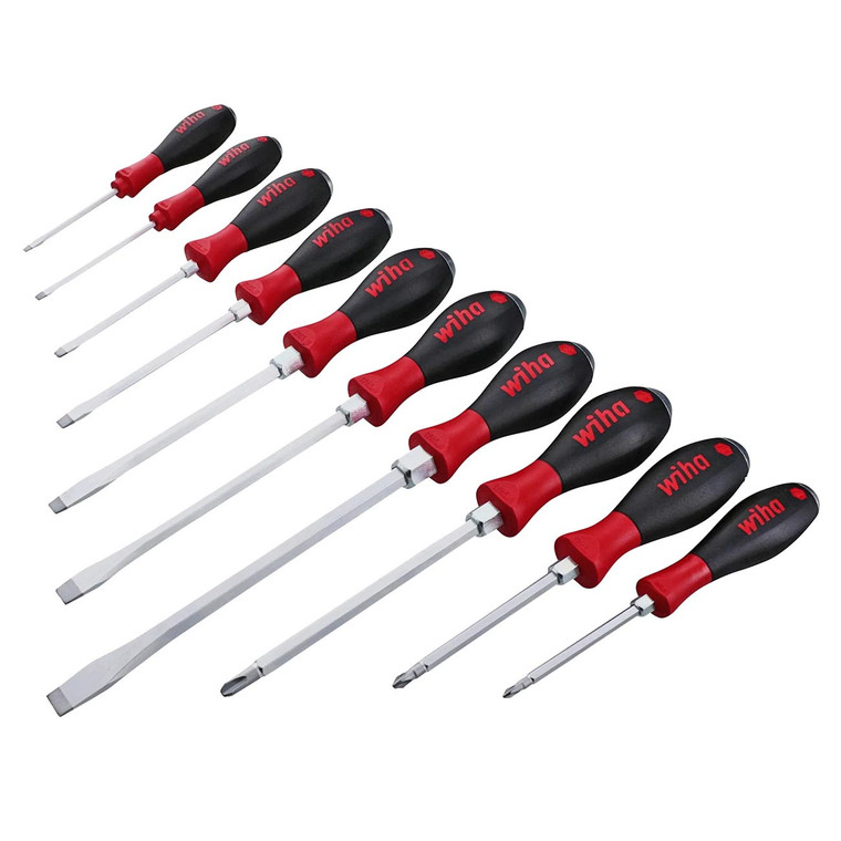 Wiha SoftFinish Extra Heavy Duty Slotted/Phillips Screwdriver Set (10 Piece Set) - 53099