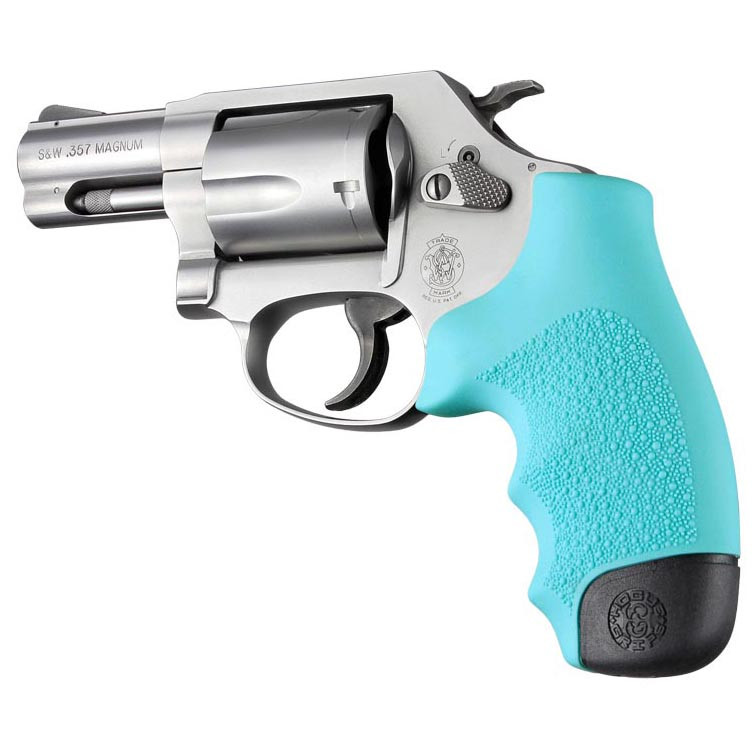Hogue S&W J-Frame Revolver Rubber Monogrip with Finger Grooves (Aqua) - 60004