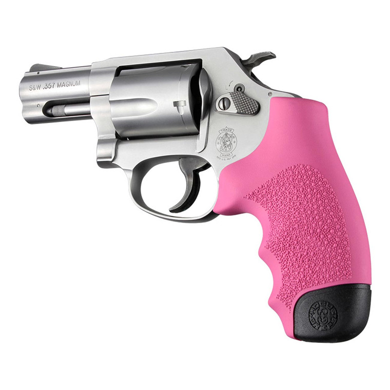 Hogue S&W J-Frame Revolver Rubber Monogrip with Finger Grooves (Pink) - 60007