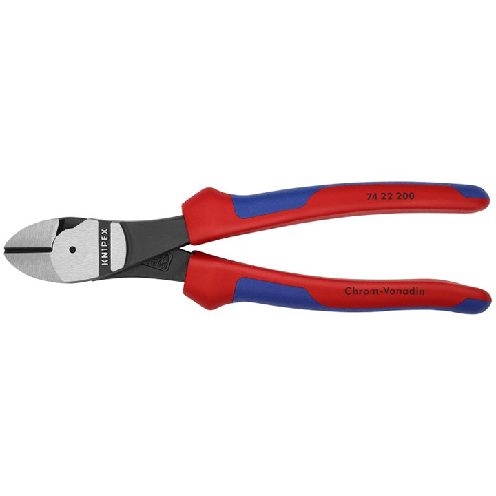 Knipex High Leverage 12° Angled Diagonal Cutter with Comfort Handles (8") - 7422200