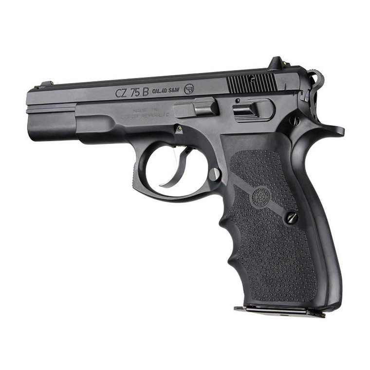 Hogue Rubber Grip with Wrap Around Finger Grooves for CZ75 TZ75 P9 (Black) - 75000