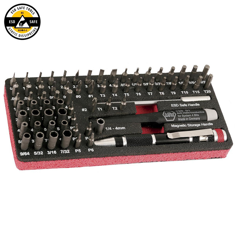 Wiha ESD Safe Master Technicians Ratchet and Micro Bits - 68 Piece Set - 75968
