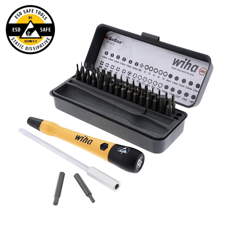 Wiha GoBox Electronics ESD Precision Micro Bit Set (36 Piece Set) - 75979