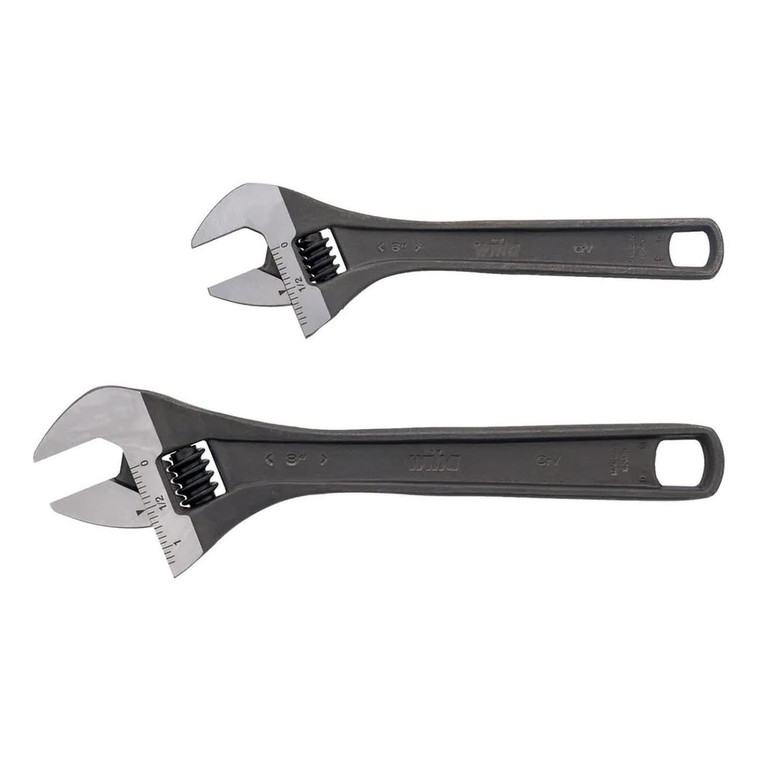 Wiha 6" & 8" Adjustable Wrenches Set (2-Piece) - 76281