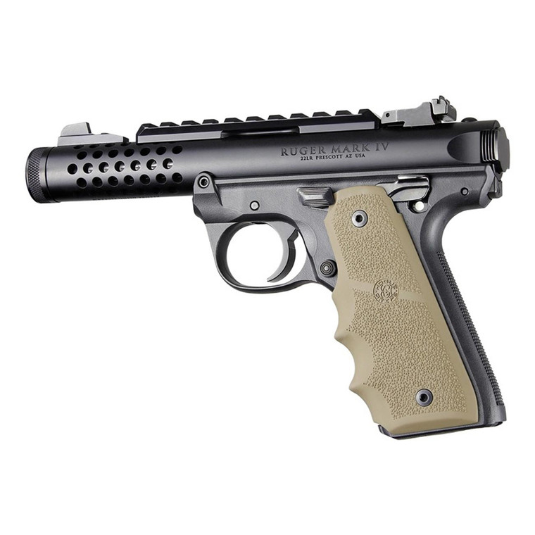 Hogue Ruger Mark IV 22/45 OverMolded Rubber Grip with Finger Grooves (FDE) - 79083