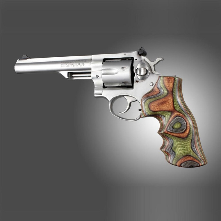 Hogue Ruger GP100/Super Redhawk Smooth Fancy Wood Grips (Lamo Camo) - 80400
