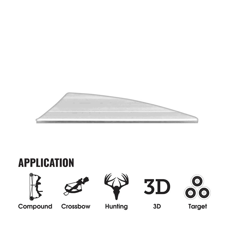 Tac Vanes Driver 2.75" Vane - White (100 pack) - 80TAC-1000108-1007