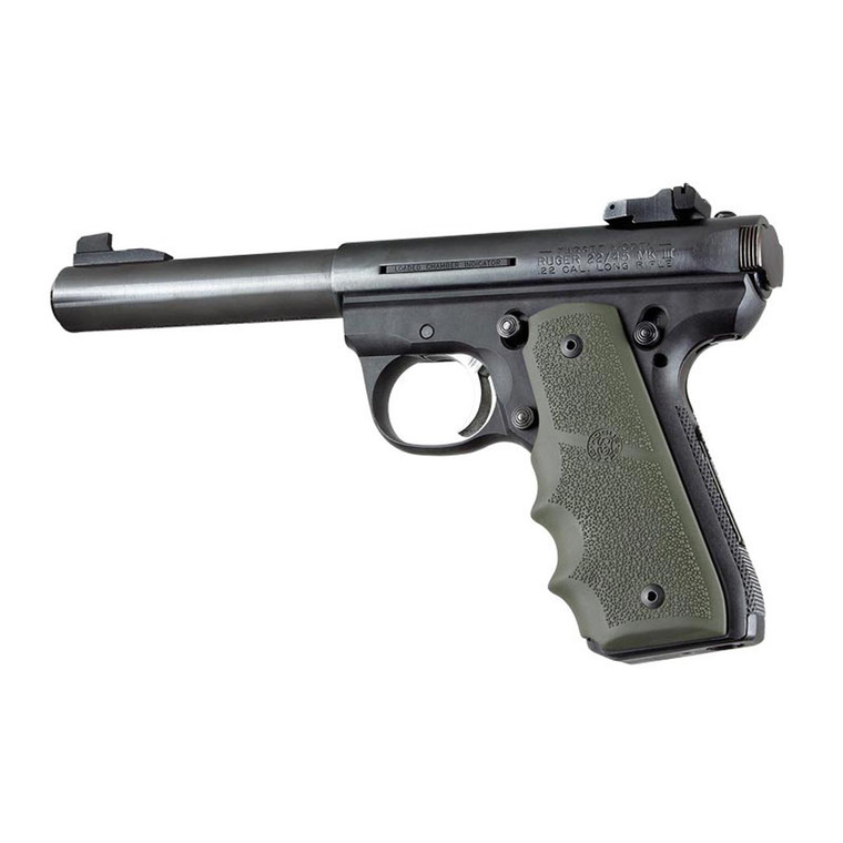 Hogue Ruger Mark III 22/45 RP Rubber Grip with Finger Grooves (OD Green) - 82081