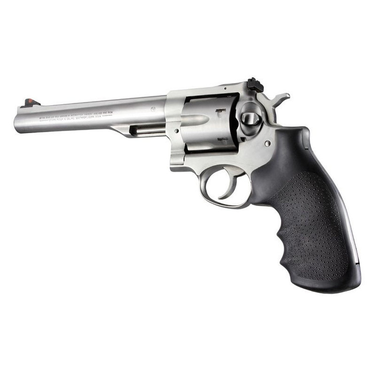 Hogue Ruger Redhawk (Square Butt) Revolvers OverMolded Full Size Rubber with Finger Grooves (Black) - 86000