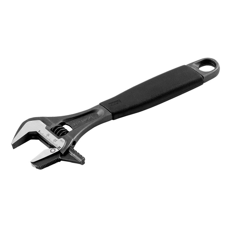 Bahco 10" ERGO Central Nut Wide Opening Jaw Adjustable Wrenches with Rubber Handle - 9072P