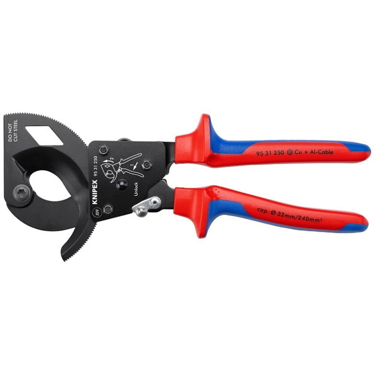 Knipex Ratcheting Cable Cutters (10") - 9351250SBA