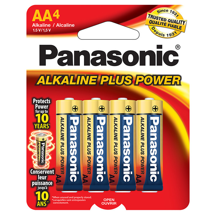 Panasonic Alkaline Size "AA" Plus Power (4-Pack) - AM-3PA/4B