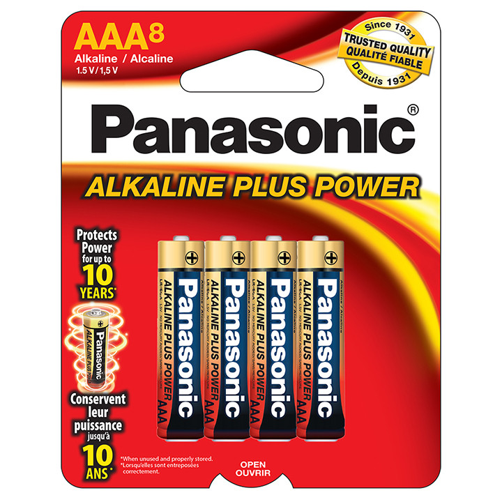Panasonic Aklaline Size "AAA" Plus Power (8-Pack) - AM-4PA/8B