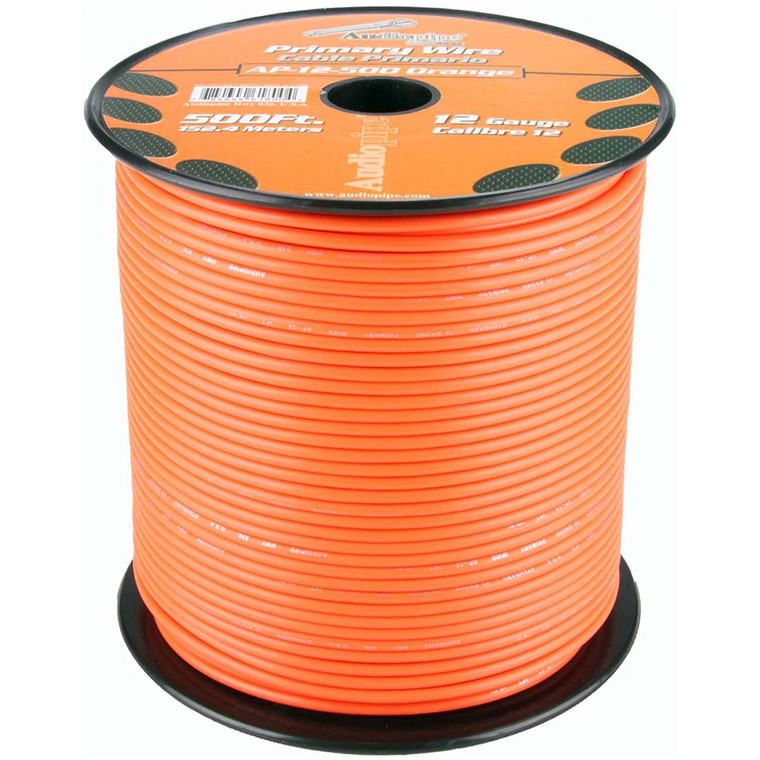 Audiopipe Primary Wire 12-Gauge 500 Foot Spool - Orange - AP12500OR