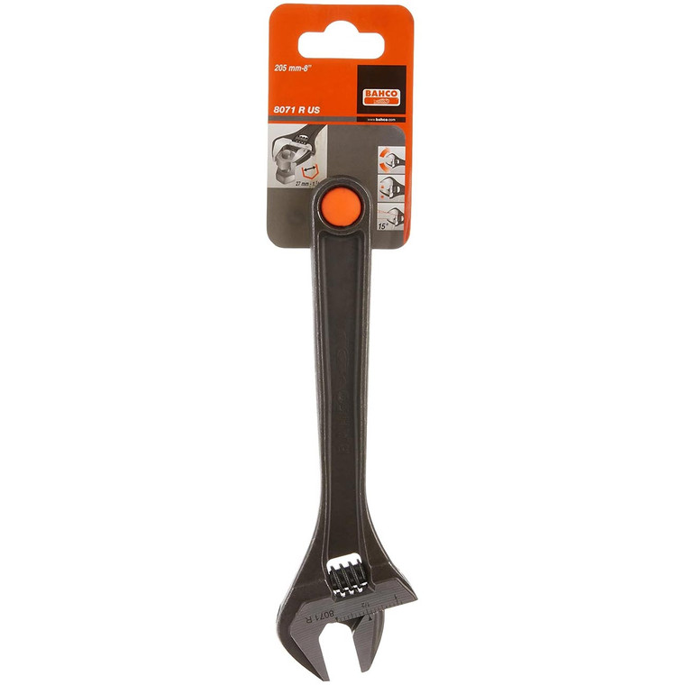 Bahco 8" Central Nut Adjustable Wrenches with Phosphate Finish - 8071 RC US