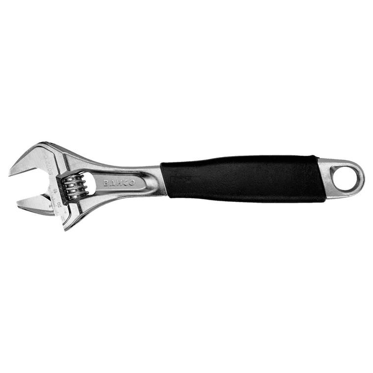 Bahco 10" ERGO Central Nut Wide Opening Jaw Adjustable Wrenches with Rubber Handle - 9072 RC US
