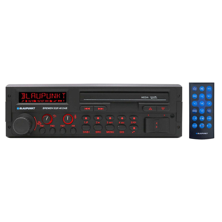 Blaupunkt 1-Din Radio Mechless 50x4 USB SD BT Fixed Face Selectable Color - BREMEN SQR46 DAB