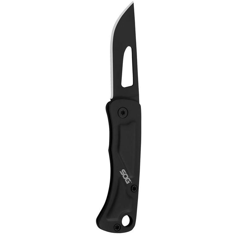 SOG Centi I Keychain Folding Knife 1.4" Black Oxide Blade Stainless Steel Handles - CE1002-CP