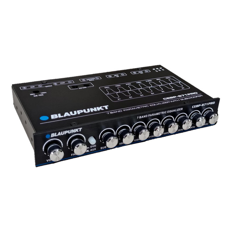 Blaupunkt 7-Band 1/2 DIN Parametric Pre-Amp EQ with Sub Output - CEBP-871 PRO