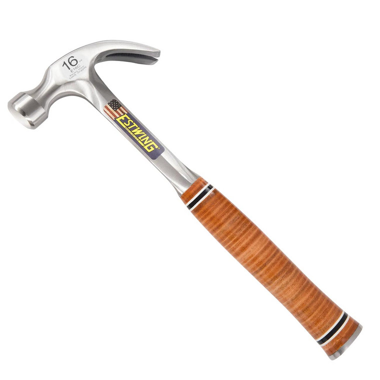 Estwing 16 oz. Smooth Face Curved Claw Hammer - Leather Grip - E16C