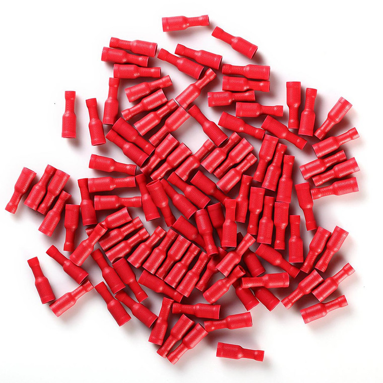 XScorpion Female Bullet Connectors 18/22ga. - Red (100 pack) - FB2218R