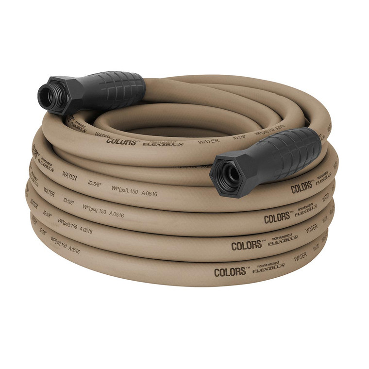 Flexzilla Colors SwivelGrip Garden Hose 5/8" x 50' 3/4" - 11 1/2 GHT Fittings Brown Mulch - HFZC550BRS